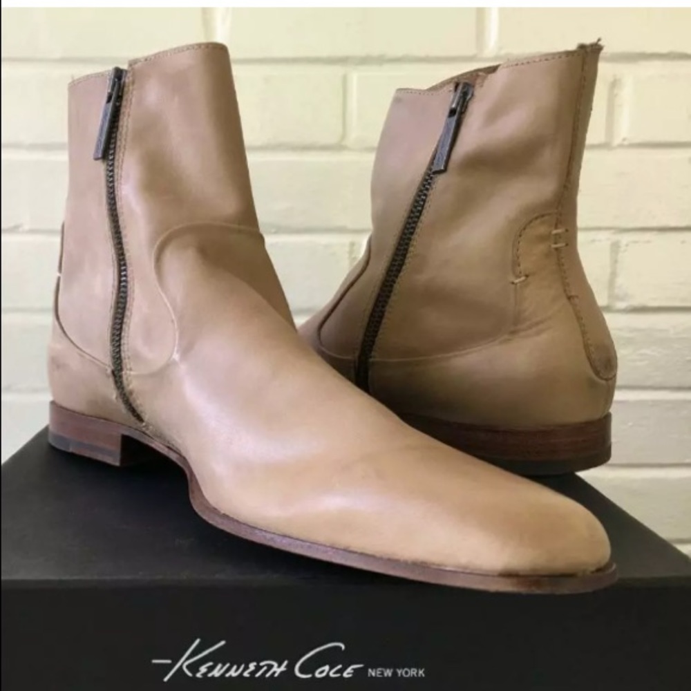 Kenneth Cole Men's leather ankle boots, Size 7.5